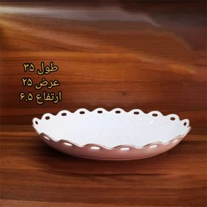 دیس آیناز بزرگ پک 2عددی خط طلا چینی مقصود مرغ خوری، سالاد و …